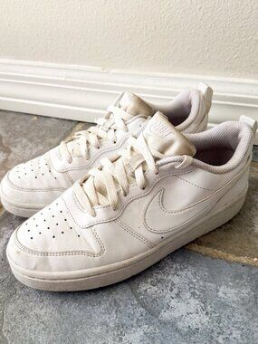 Nike Court Vision Low White Sneakers Youth 5Y Womens 6.5